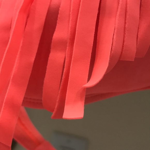 BIKINI top M FOR TWEENS OR SMALL ADULT. Very bright coral color. Tie n back/neck - Picture 3 of 6